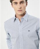 Chemise Slim Fit Vague imprimée bleue