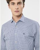 Chemise Slim Fit  carreaux bleue