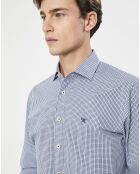 Chemise Slim Fit  carreaux bleue