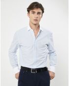 Chemise Slim Fit à fines rayures bleue