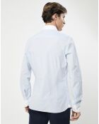 Chemise Slim Fit à fines rayures bleue