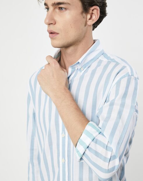 Chemise Slim Fit Patch à rayures bleu moyen