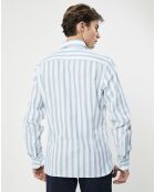 Chemise Slim Fit Patch à rayures bleu moyen