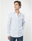 Chemise Slim Fit à rayures & points bleu clair