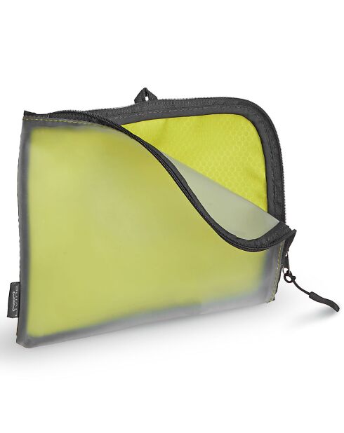Sac rond de rangement transparent/vert - 21x17 cm