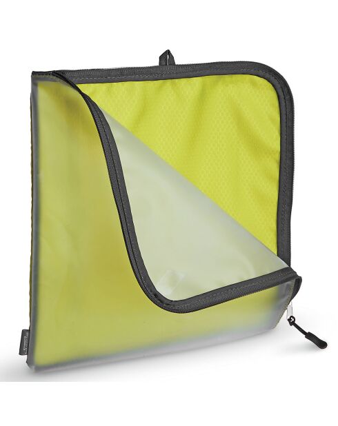 Grand sac rond de rangement transparent/vert - 28x29 cm