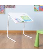 Table d'appoint pliante multi-usage Foldy blanche  - 53x70x39 cm