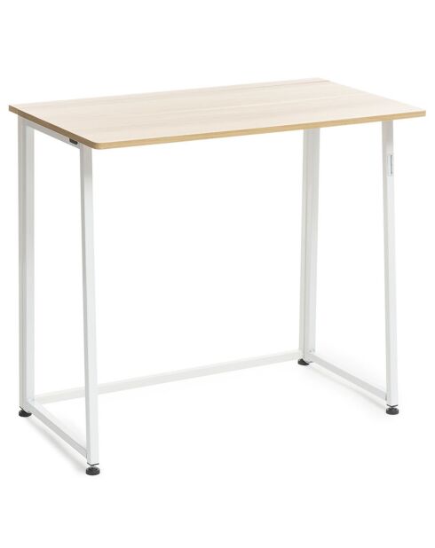 Bureau pliant Dolenkaf blanc/marron - 80x57x7 cm