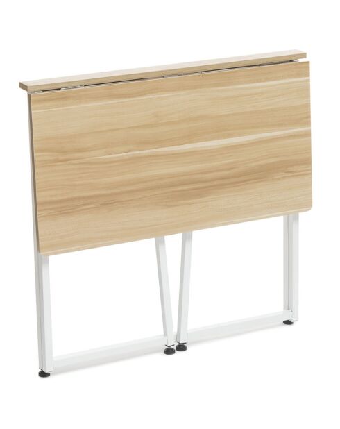 Bureau pliant Dolenkaf blanc/marron - 80x57x7 cm