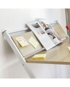 Bureau pliable avec étagère Tablezy beige - 84x110 cm