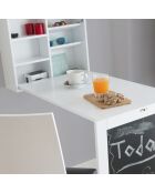 Bureau mural rabattable blanc - 50x155x93 cm