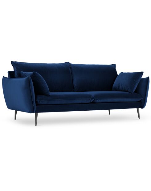 Canapé Velours Elio bleu roi - 198x100x97 cm