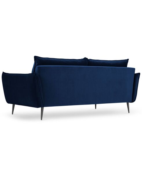 Canapé Velours Elio bleu roi - 198x100x97 cm