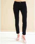 Pantalon en Velours côtelé  1000 Raies Scarlett noir