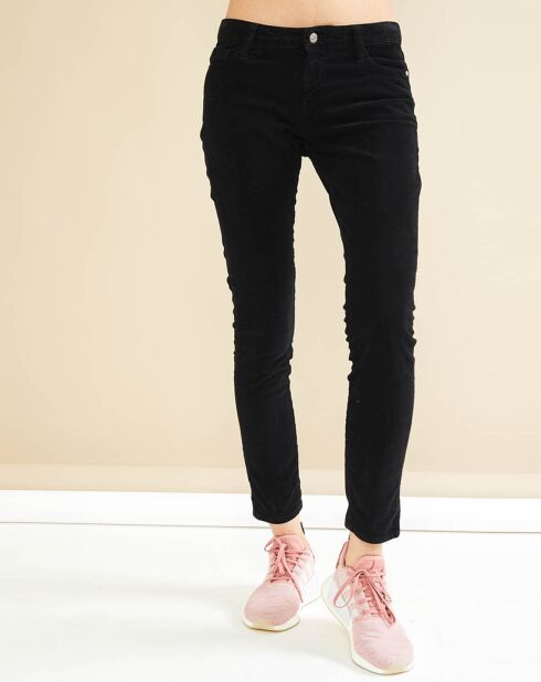 Pantalon en Velours côtelé  1000 Raies Scarlett noir
