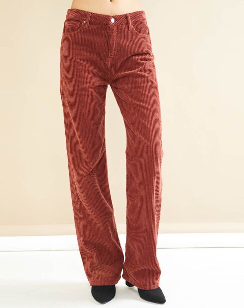 Pantalon en Velours côtelé  Farah brique