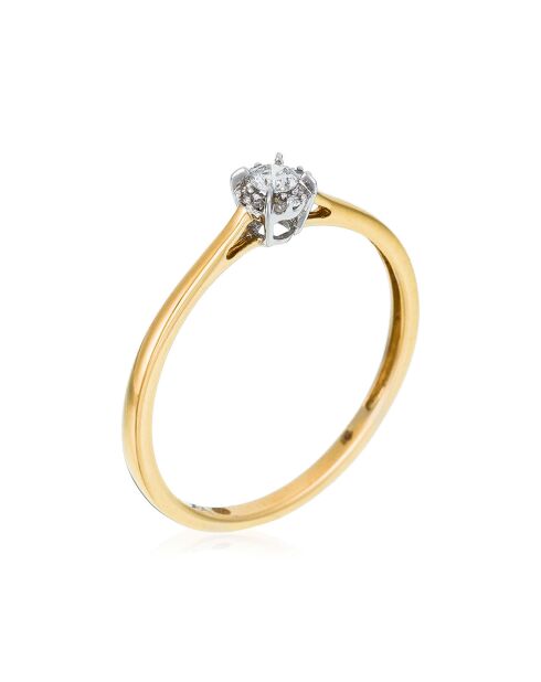 Bague Amoureuse 0.10 Diamants 0.1 ct or jaune