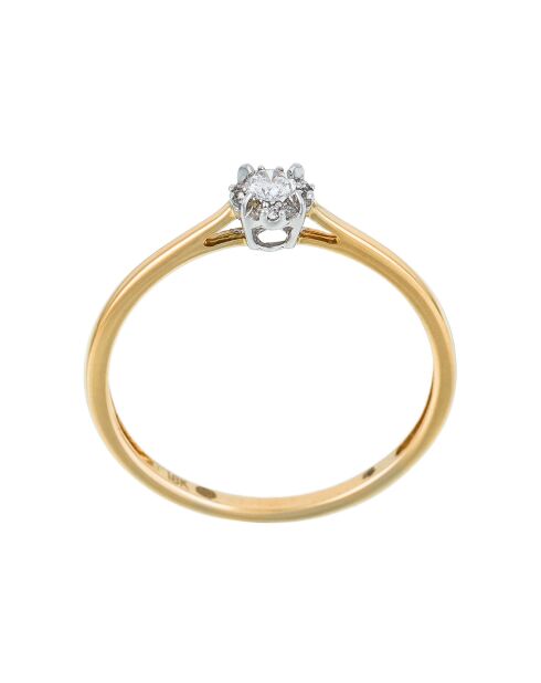 Bague Amoureuse 0.10 Diamants 0.1 ct or jaune