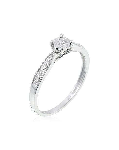 Bague Solitaire Merveille Diamant 0.03 ct or blanc