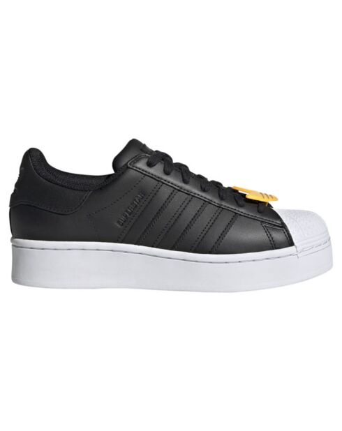 Baskets plateforme en Cuir Superstar Bold noires