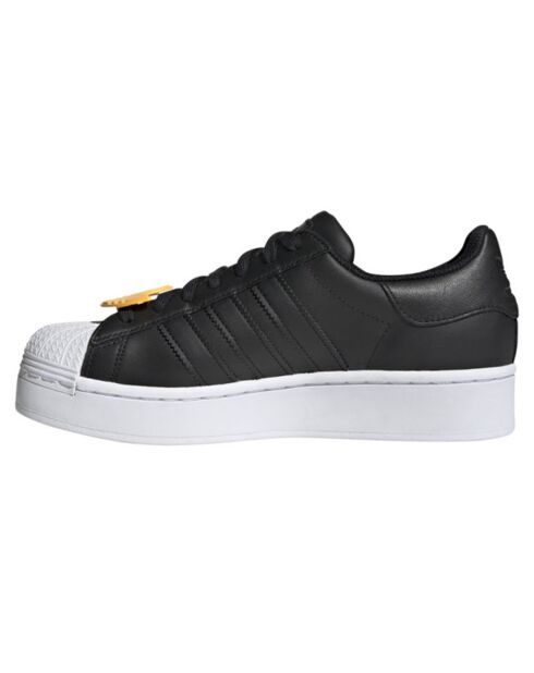 Baskets plateforme en Cuir Superstar Bold noires