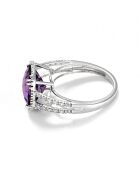 Bague Divine Améthyste 4 ct diamants 0.1 ct or blanc