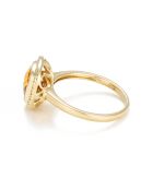 Antieke stenen 0,08 ct diamanten en 2,15 ct citrien geelgouden ring