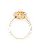 Antieke stenen 0,08 ct diamanten en 2,15 ct citrien geelgouden ring