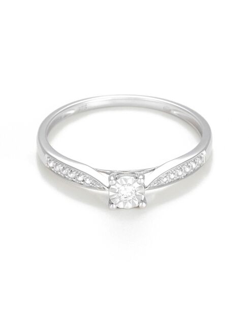 Bague Solitaire Merveille Diamant 0.03 ct or blanc