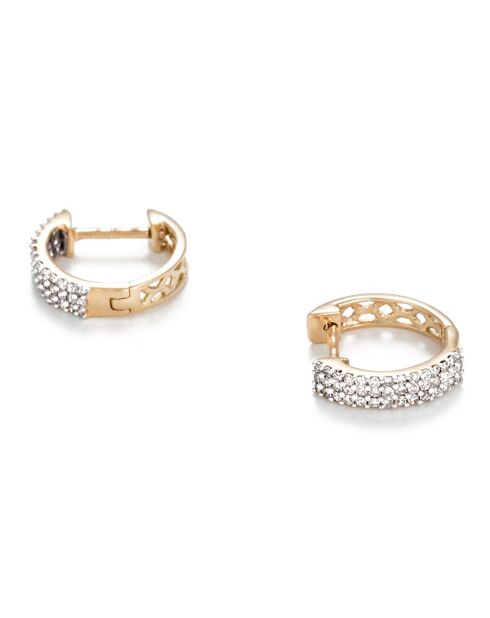 Boucles d'oreilles Rangs Scintillant diamants 0.25 ct or jaune