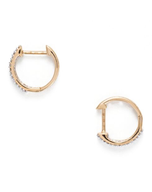 Boucles d'oreilles Rangs Scintillant diamants 0.25 ct or jaune