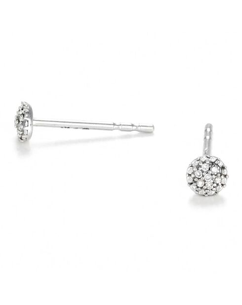 Boucles d'oreilles Round stud Diamants 0.02 ct or blanc