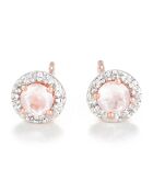 Boucles d'Oreilles Popi Diamants 0.05 ct Quartz 0.46 ct or rose