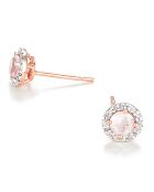 Boucles d'Oreilles Popi Diamants 0.05 ct Quartz 0.46 ct or rose