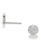 Boucles d'oreilles ronds scintillants Diamants 0.17 ct or blanc