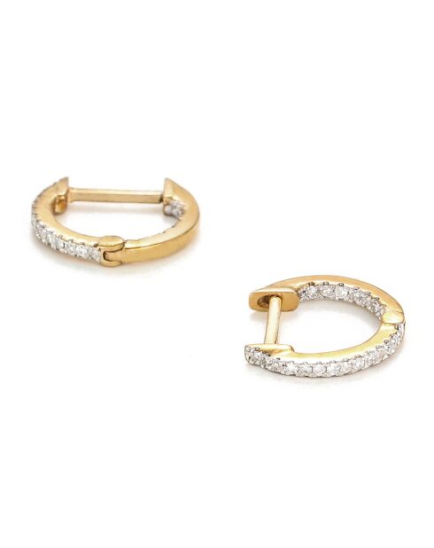 Boucles d'oreilles Perfect Créoles Diamants 0.08 ct or jaune