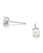 Boucles d'oreilles Puce Grande Illusion Diamant 0.01 ct or blanc