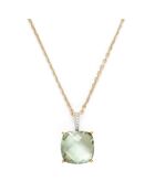 Pendentif Olivia Diamant 0.02 ct & Améthyste verte 5.22 ct or jaune