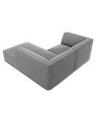 Canapé d'angle droit 3 Places velours Sao gris clair - 186x180x69 cm