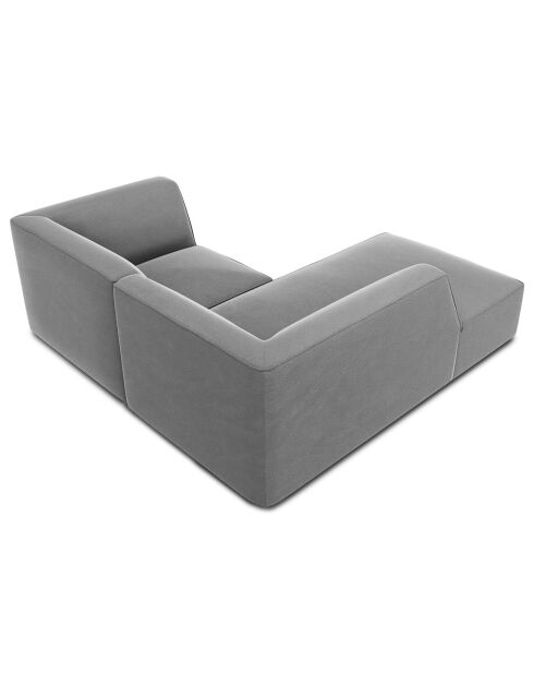 Canapé d'angle gauche 3 Places velours Sao  gris clair - 186x180x69 cm
