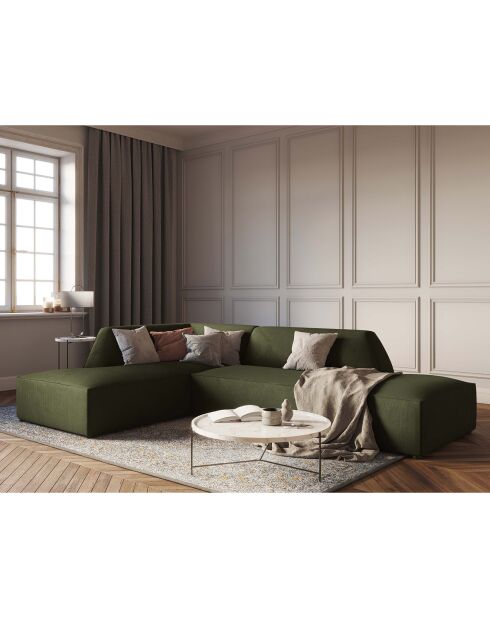 Canapé d'angle gauche 4 places Sao vert - 273x180x69 cm