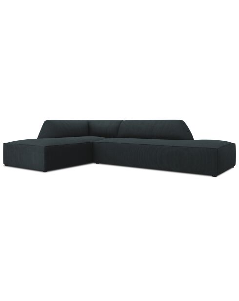 Canapé d'angle gauche 4 places Sao bleu - 273x180x69 cm