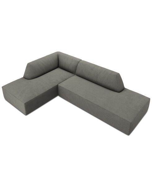 Canapé d'angle gauche 4 places Sao gris clair - 273x180x69 cm