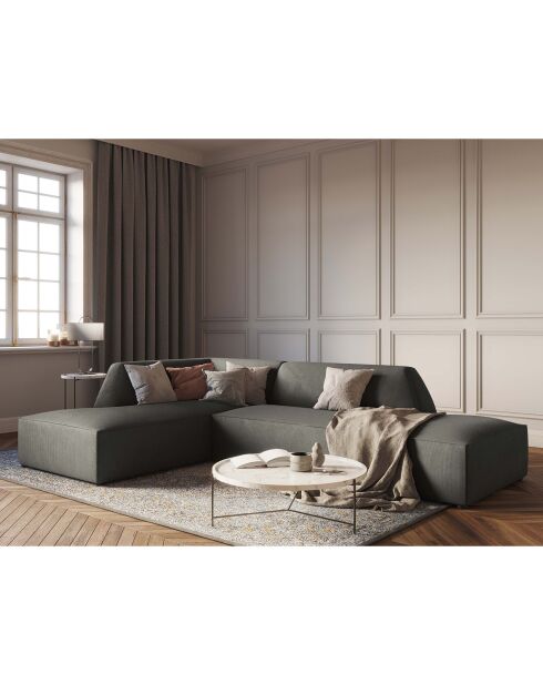 Canapé d'angle gauche 4 places Sao gris clair - 273x180x69 cm