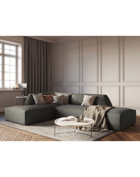 Canapé d'angle gauche 4 places Sao gris clair - 273x180x69 cm
