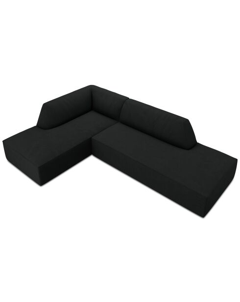 Canapé d'angle gauche 4 places Sao noir - 273x180x69 cm