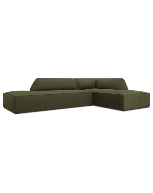 Canapé d'angle droit 4 places Sao vert - 273x180x69 cm