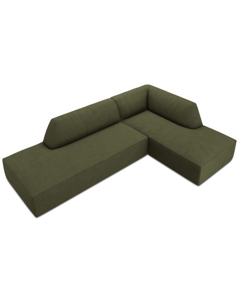 Canapé d'angle droit 4 places Sao vert - 273x180x69 cm
