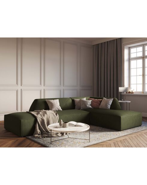 Canapé d'angle droit 4 places Sao vert - 273x180x69 cm