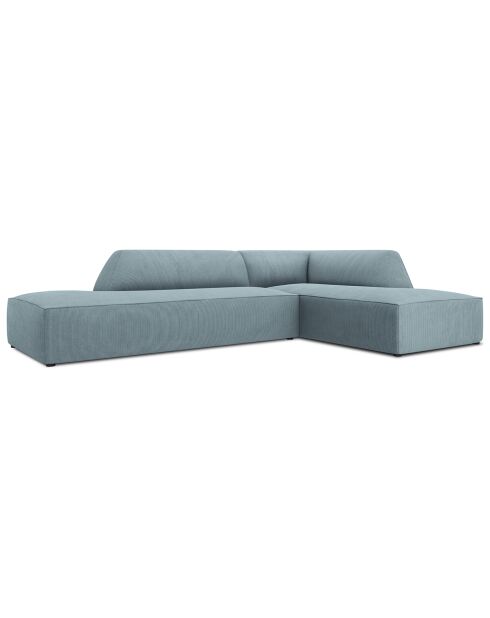 Canapé d'angle droit 4 places Sao bleu clair - 273x180x69 cm